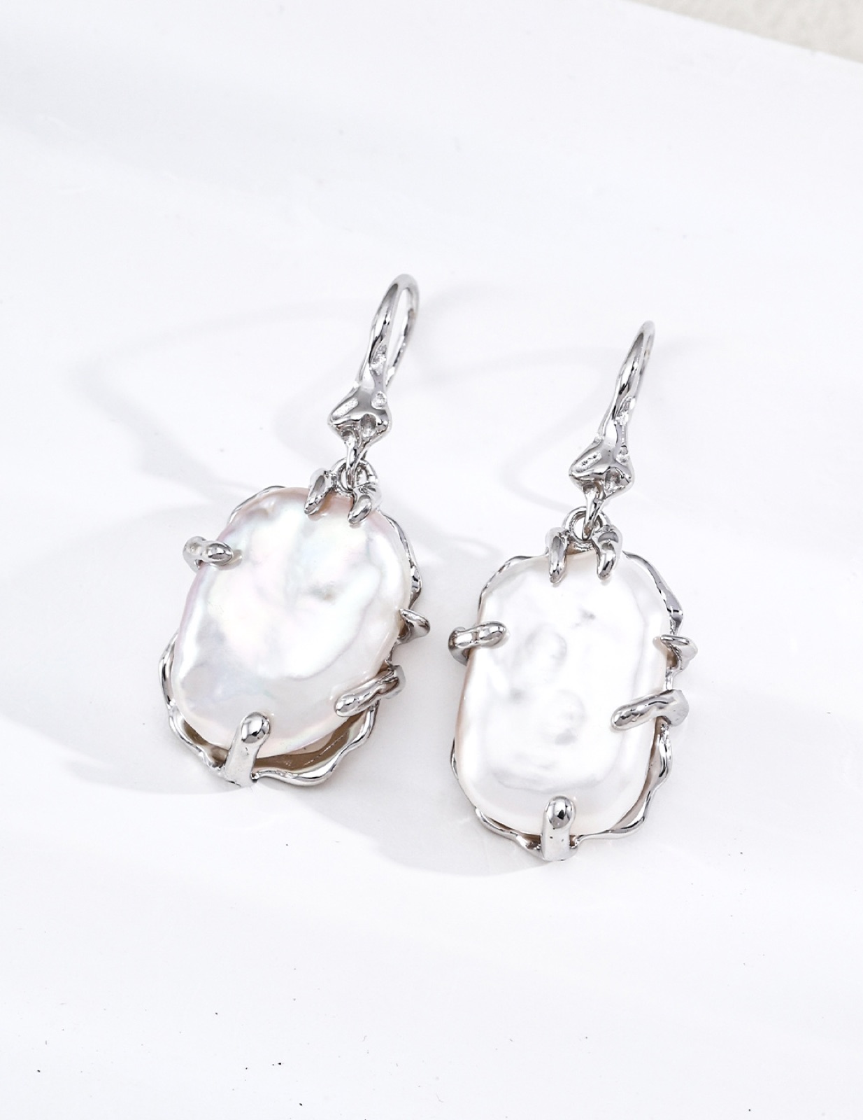 Baroque Petal Drop Earrings — view 2
