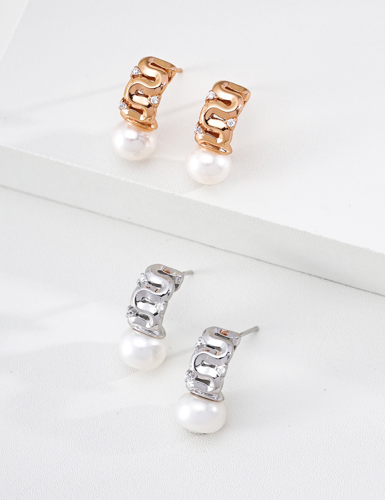 Streamline Pearl Earrings — view 4
