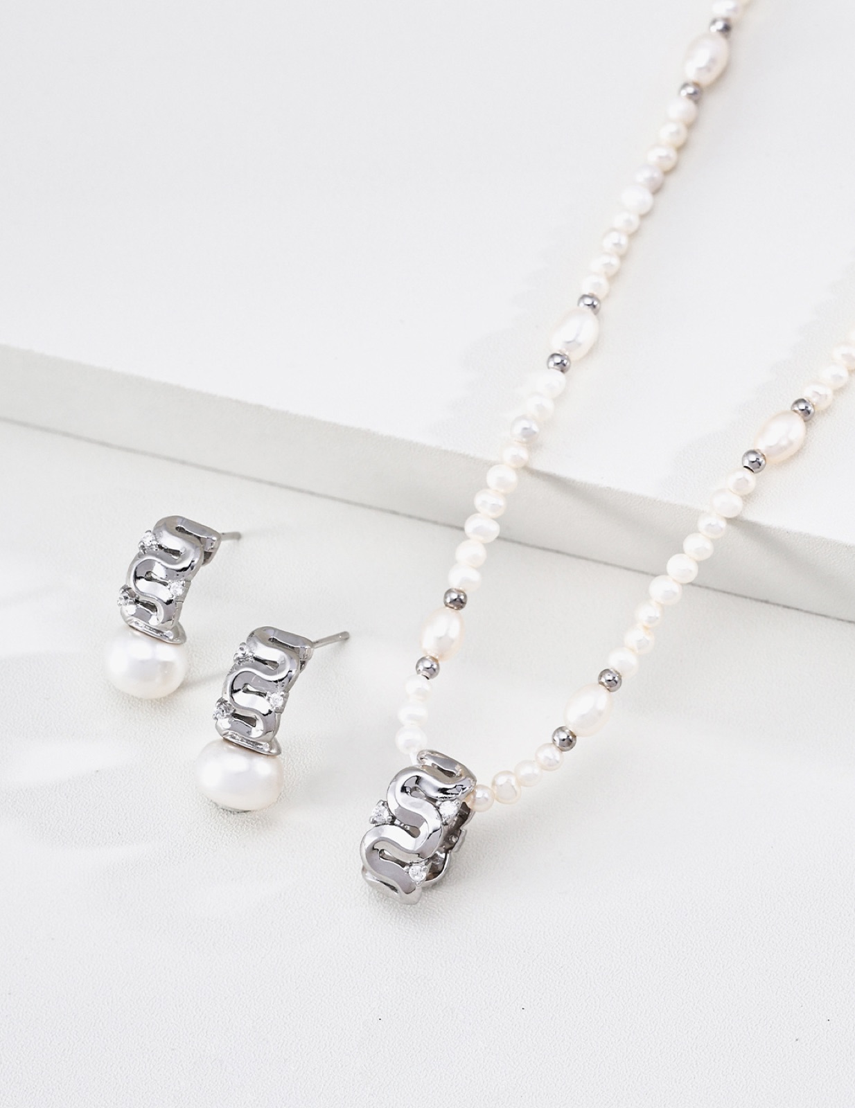 Streamline Pearl Earrings — view 5