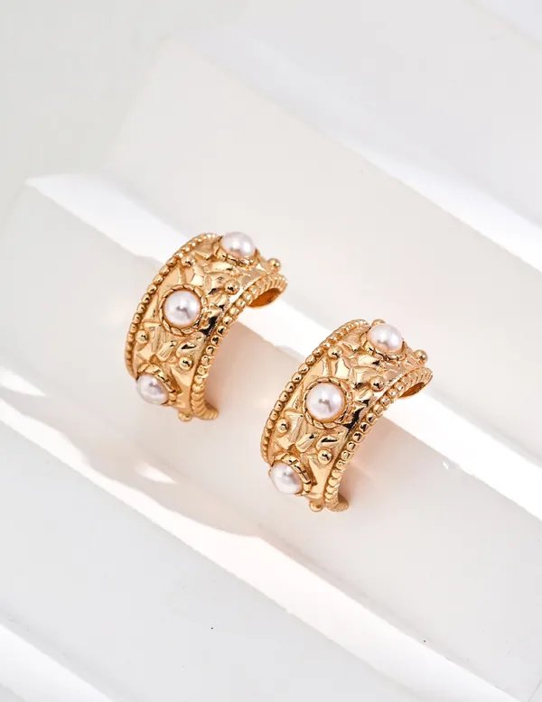 Heritage Pearl Hoops